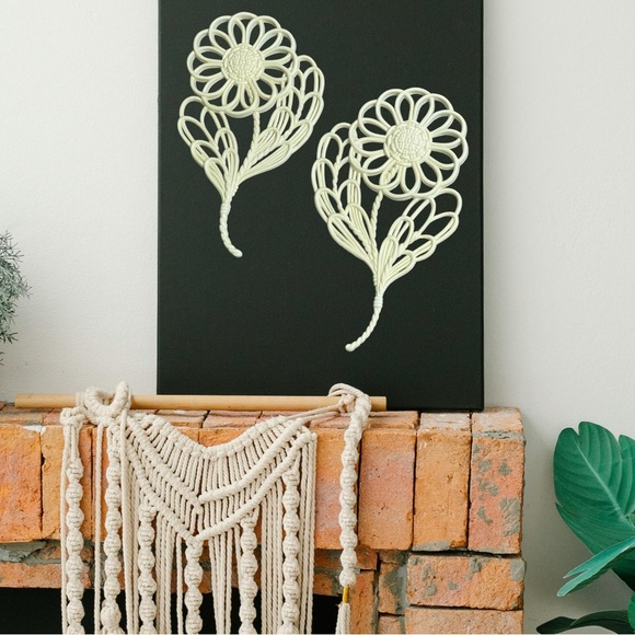 VTG Retro 1978 Burwood Products Lg White Plastic Daisy Wall Hanging Decor 2 PC - Picture 9 of 9